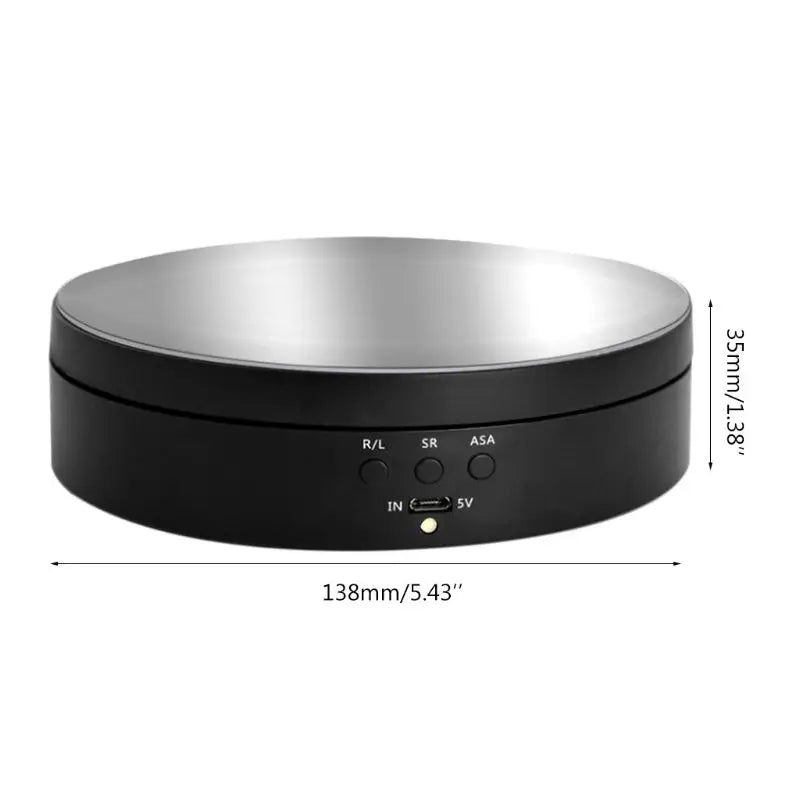 3 Speeds Electric Rotating Display Stand Mirror 360 Degree Turntable Jewelry Holder Battery/USB Power for Photography Shooting