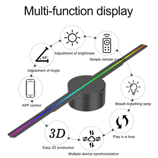 42cm 3D Fan Advertising Projector Wifi Led Sign Holographic Lamp Player Remote Advertise Display Hologram Projector Logo Light